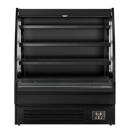 GGM Gastro Commercial multideck display fridge - Open front - 1200mm - 380L - with 3 shelves - Black