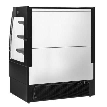GGM Gastro Commercial multideck display fridge - Open front - 1200mm - 380L - with 3 shelves - Black