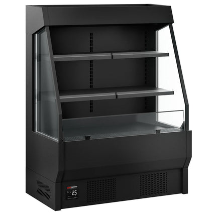 GGM Gastro Commercial multideck display fridge - Open front - 1220mm - 300L - with 2 shelves - Black