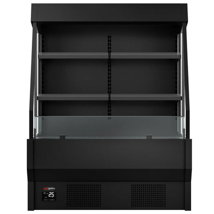 GGM Gastro Commercial multideck display fridge - Open front - 1220mm - 300L - with 2 shelves - Black