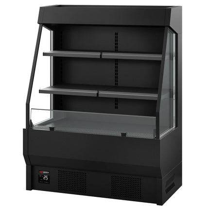 GGM Gastro Commercial multideck display fridge - Open front - 1220mm - 300L - with 2 shelves - Black