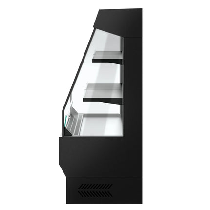 GGM Gastro Commercial multideck display fridge - Open front - 1220mm - 300L - with 2 shelves - Black