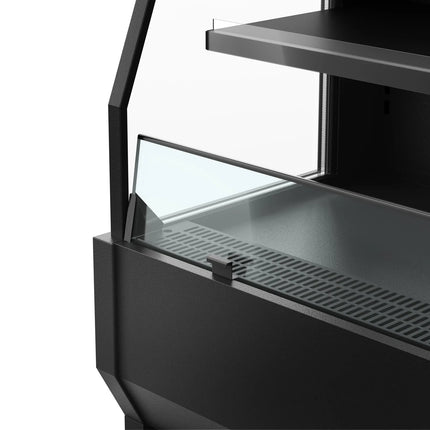 GGM Gastro Commercial multideck display fridge - Open front - 1220mm - 300L - with 2 shelves - Black