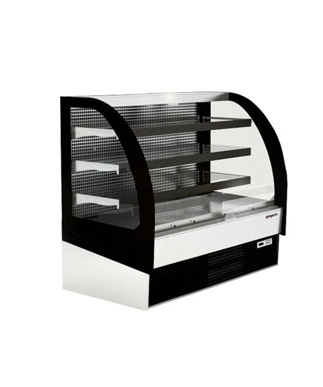 GGM Gastro Commercial multideck display fridge - Open front - 1250mm - 365L - with 3 shelves - solid rear - incl. night blind