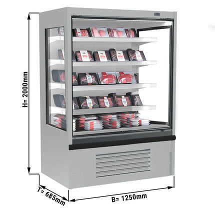 GGM Gastro Commercial multideck display fridge - Open front - 1250mm - 455L - with 4 shelves - incl. night blind