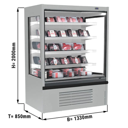 GGM Gastro Commercial multideck display fridge - Open front - 1330mm - 470L - with 4 shelves - incl. night blind