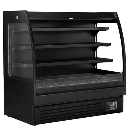 GGM Gastro Commercial multideck display fridge - Open front - 1500mm - 480L - with 3 shelves - Black