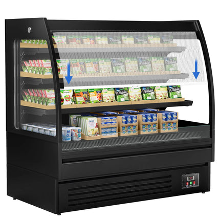 GGM Gastro Commercial multideck display fridge - Open front - 1500mm - 480L - with 3 shelves - Black
