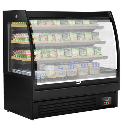 GGM Gastro Commercial multideck display fridge - Open front - 1500mm - 480L - with 3 shelves - Black