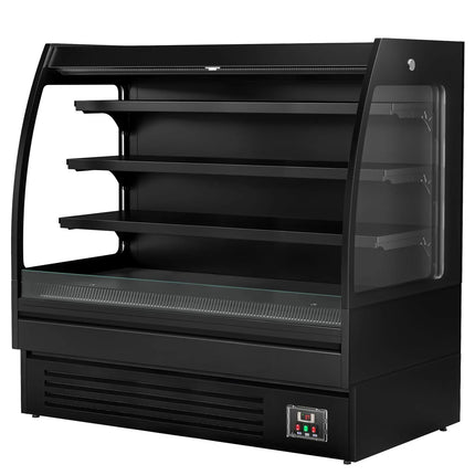 GGM Gastro Commercial multideck display fridge - Open front - 1500mm - 480L - with 3 shelves - Black