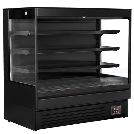 GGM Gastro Commercial multideck display fridge - Open front - 1500mm - 493L - with 3 shelves - Black