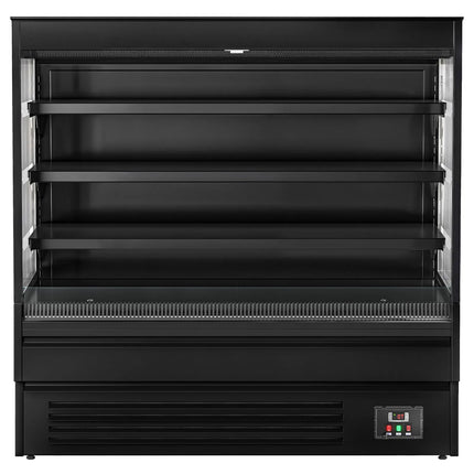 GGM Gastro Commercial multideck display fridge - Open front - 1500mm - 493L - with 3 shelves - Black
