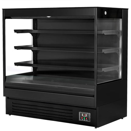 GGM Gastro Commercial multideck display fridge - Open front - 1500mm - 493L - with 3 shelves - Black