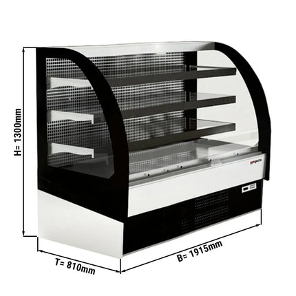 GGM Gastro Commercial multideck display fridge - Open front - 1875mm - 548L - with 3 shelves - solid rear