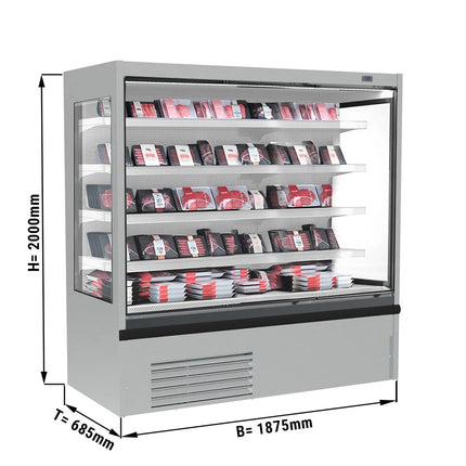 GGM Gastro Commercial multideck display fridge - Open front - 1875mm - 683L - with 4 shelves - incl. night blind