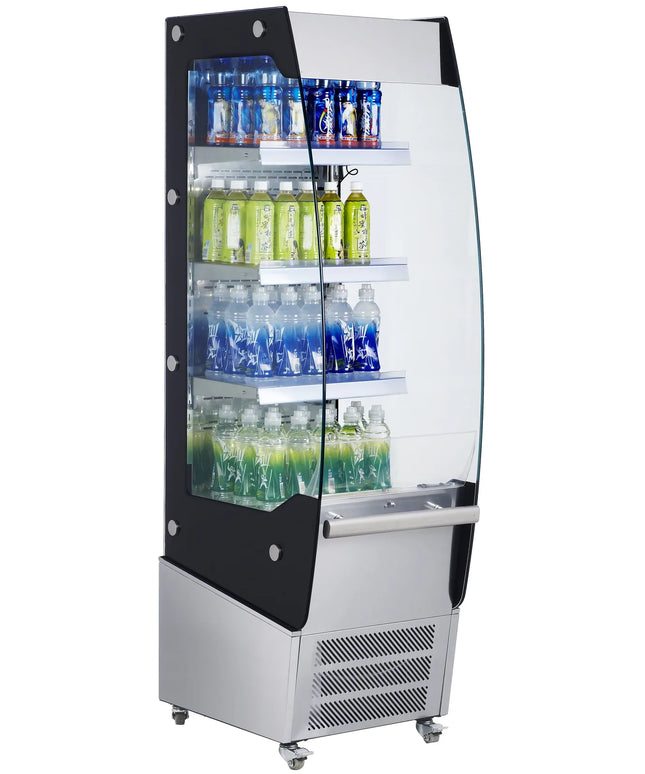 GGM Gastro Commercial multideck display fridge - Open front - 494mm - 220L - with 3 shelves - incl. night blind
