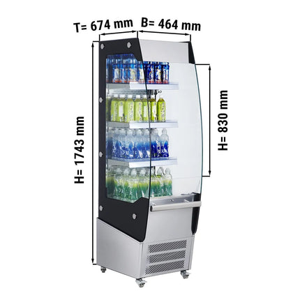 GGM Gastro Commercial multideck display fridge - Open front - 494mm - 220L - with 3 shelves - incl. night blind