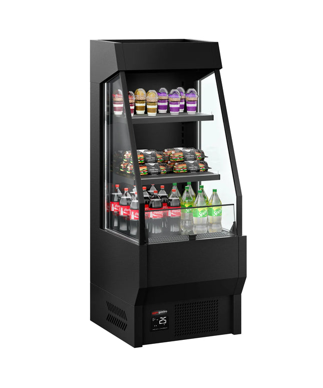 GGM Gastro Commercial multideck display fridge - Open front - 660mm - 150L - with 2 shelves - Black