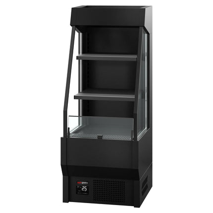 GGM Gastro Commercial multideck display fridge - Open front - 660mm - 150L - with 2 shelves - Black