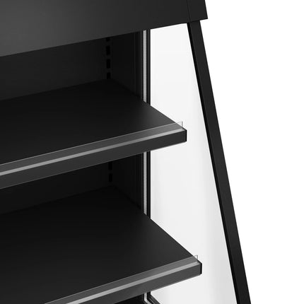 GGM Gastro Commercial multideck display fridge - Open front - 660mm - 150L - with 2 shelves - Black
