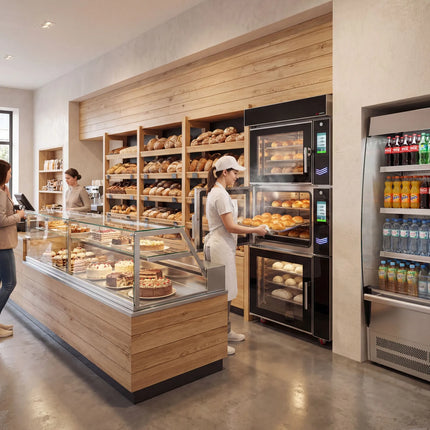 GGM Gastro Commercial multideck display fridge - Open front - 700mm - 420L - with 3 shelves - incl. night blind