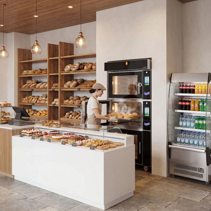 GGM Gastro Commercial multideck display fridge - Open front - 700mm - 420L - with 3 shelves - incl. night blind