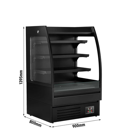 GGM Gastro Commercial multideck display fridge - Open front - 900mm - 216L - with 3 shelves - Black