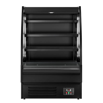GGM Gastro Commercial multideck display fridge - Open front - 900mm - 216L - with 3 shelves - Black