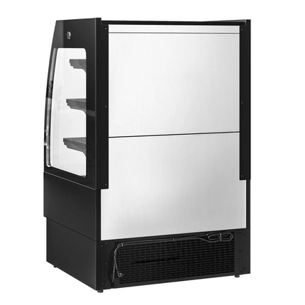 GGM Gastro Commercial multideck display fridge - Open front - 900mm - 216L - with 3 shelves - Black