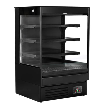 GGM Gastro Commercial multideck display fridge - Open front - 900mm - 287L - with 3 shelves - Black