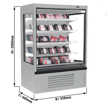 GGM Gastro Commercial multideck display fridge - Open front - 938mm - 341L - with 4 shelves - incl. night blind