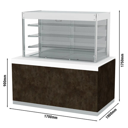 GGM Gastro Commercial multideck display fridge PRAG Self-Service - 826L - 1700mm - Double glazing - square - with 4 shelves - incl. night curtain