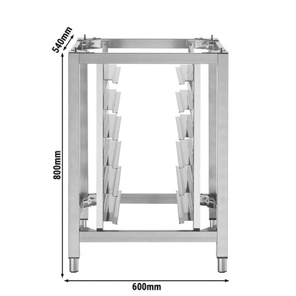 GGM Gastro Commercial Oven Underframe – Stainless – 7× 450×340 mm Tray Rails (80 mm pitch) – 600×540×800 mm – For Convection Ovens