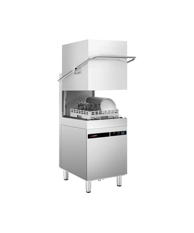 GGM Gastro Commercial Pass Through Dishwasher - Touchscreen Controls - 9.66kW - with Detergent & Rinse Aid Dosing Pumps, Drain Pump
