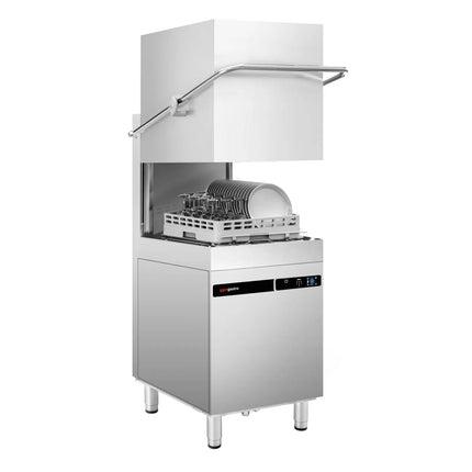 GGM Gastro Commercial Pass Through Dishwasher - Touchscreen Controls - 9.66kW - with Detergent & Rinse Aid Dosing Pumps, Drain Pump
