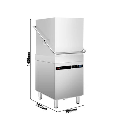 GGM Gastro Commercial Pass Through Dishwasher - Touchscreen Controls - 9.66kW - with Detergent & Rinse Aid Dosing Pumps, Drain Pump
