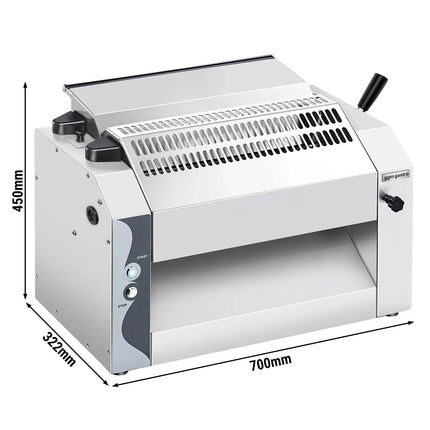 GGM Gastro Commercial Pizza Dough Roller - for 420mm pasta and pizza dough - 370W - Dough thickness 0 to 10mm