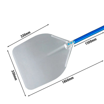 GGM Gastro Commercial Pizza Peel AZZURRA - Aluminium - 330x330mm - Length:150cm - anodised