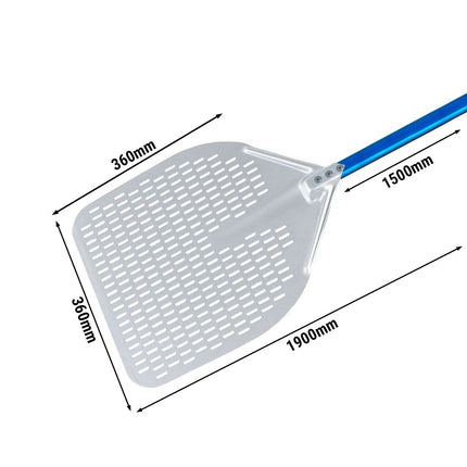 GGM Gastro Commercial Pizza Peel AZZURRA - Aluminium - 360x360mm - Length:150cm - perforated