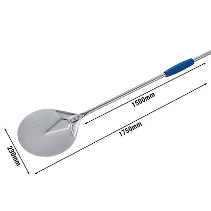 GGM Gastro Commercial Pizza Peel AZZURRA - Stainless Steel - 230x230mm - Length:150cm