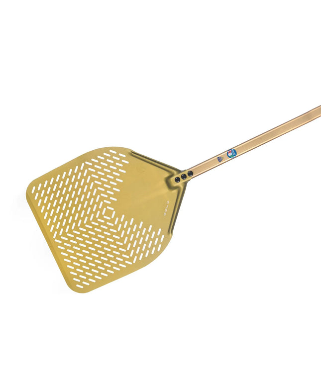 GGM Gastro Commercial Pizza Peel GOLD - Aluminium - 330x330mm - Length:120cm - perforated - special G.H.A. anodising