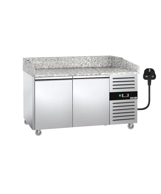 GGM Gastro Commercial Pizza Prep Counter ECO – 1500 × 800 mm – with 2 Doors