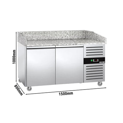 GGM Gastro Commercial Pizza Prep Counter ECO – 1500 × 800 mm – with 2 Doors