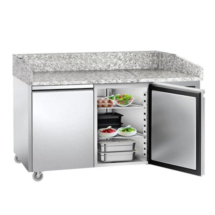 GGM Gastro Commercial Pizza Prep Counter ECO – 1500 × 800 mm – with 2 Doors