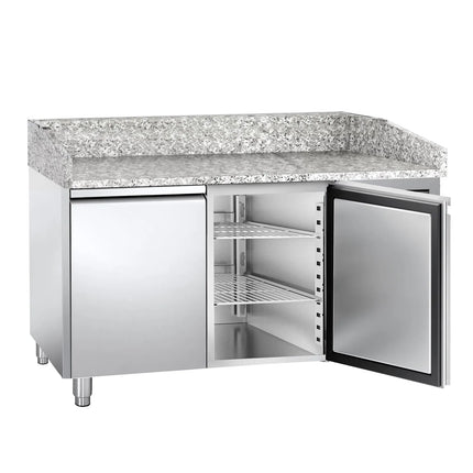 GGM Gastro Commercial Pizza Prep Counter - Granite Top ECO - 1500x800mm - with 2 doors