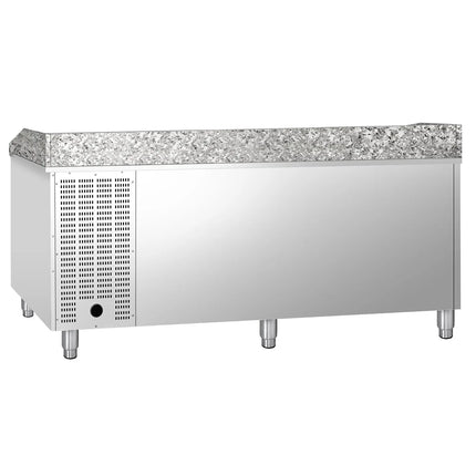 GGM Gastro Commercial Pizza Prep Counter - Granite Top ECO - 2025x800mm - with 2 doors & 7 drawers