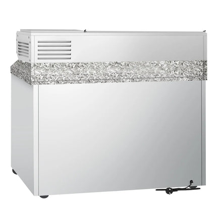 GGM Gastro Commercial Pizza Prep Counter - Granite Top PREMIUM - 1400x700mm - with 3 doors - incl. refrigerated topping unit - 6x GN 1/4