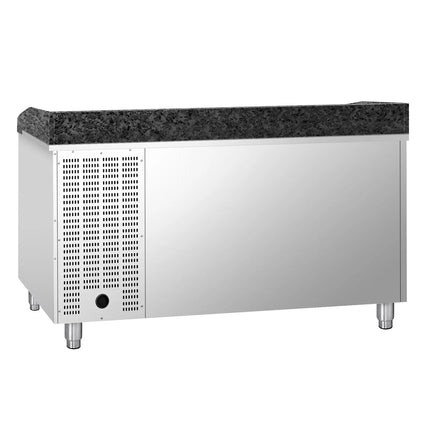 GGM Gastro Commercial Pizza Prep Counter - Granite Top PREMIUM - 1500x800mm - with 1 doors & 7 drawers