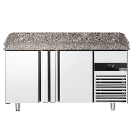 GGM Gastro Commercial Pizza Prep Counter - Granite Top PREMIUM - 1550x800mm - with 2 doors