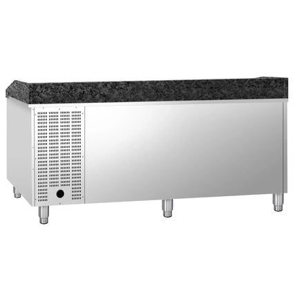 GGM Gastro Commercial Pizza Prep Counter - Granite Top PREMIUM - 2025x800mm - with 3 doors